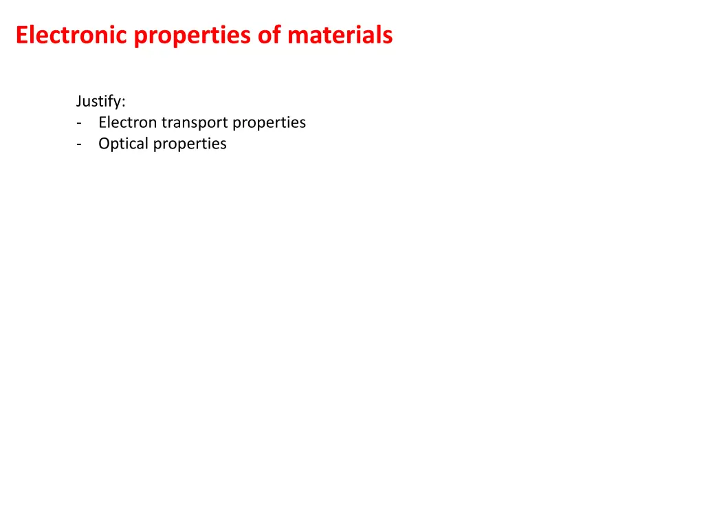 electronic properties of materials