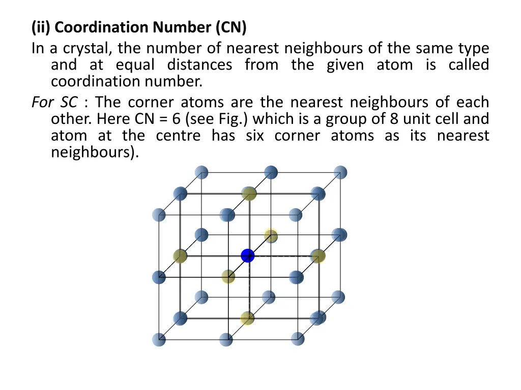 ii coordination number cn in a crystal the number