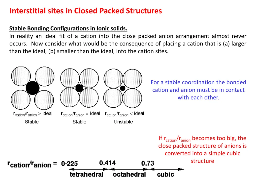 interstitial sites in closed packed st r uctures 2