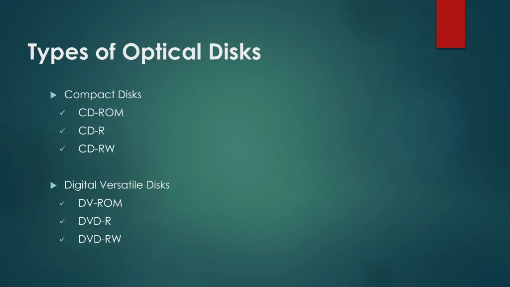 types of optical disks