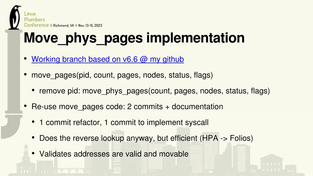 move phys pages implementation