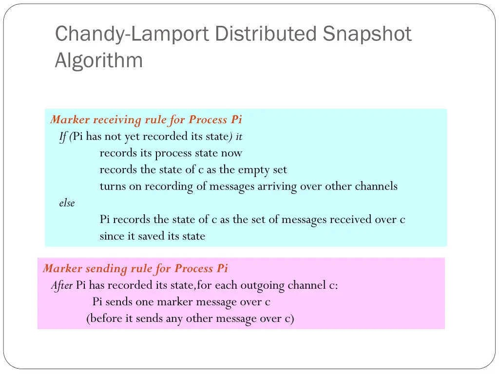 chandy lamport distributed snapshot algorithm 1