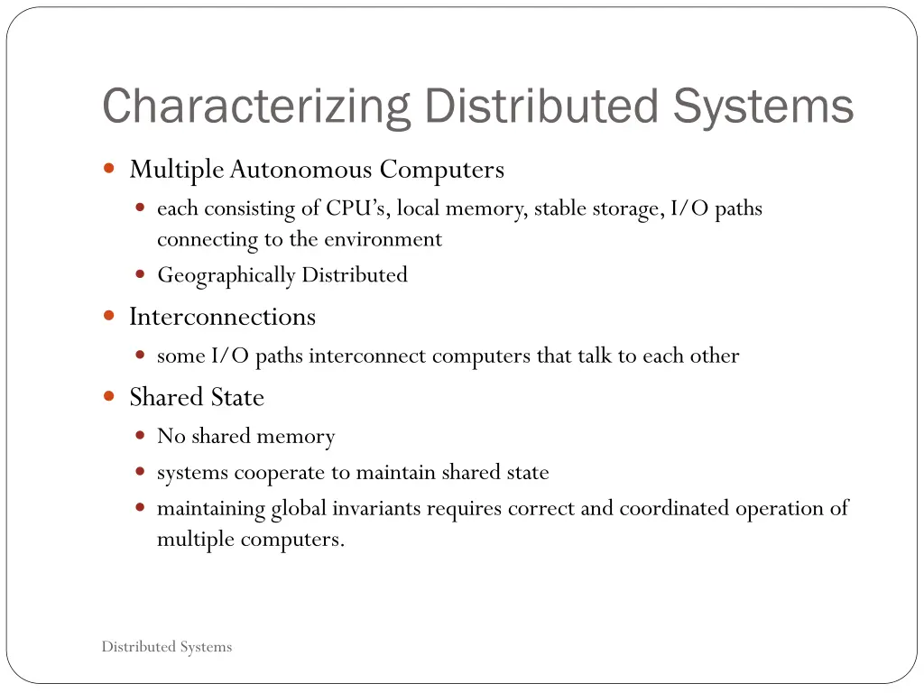 characterizing distributed systems