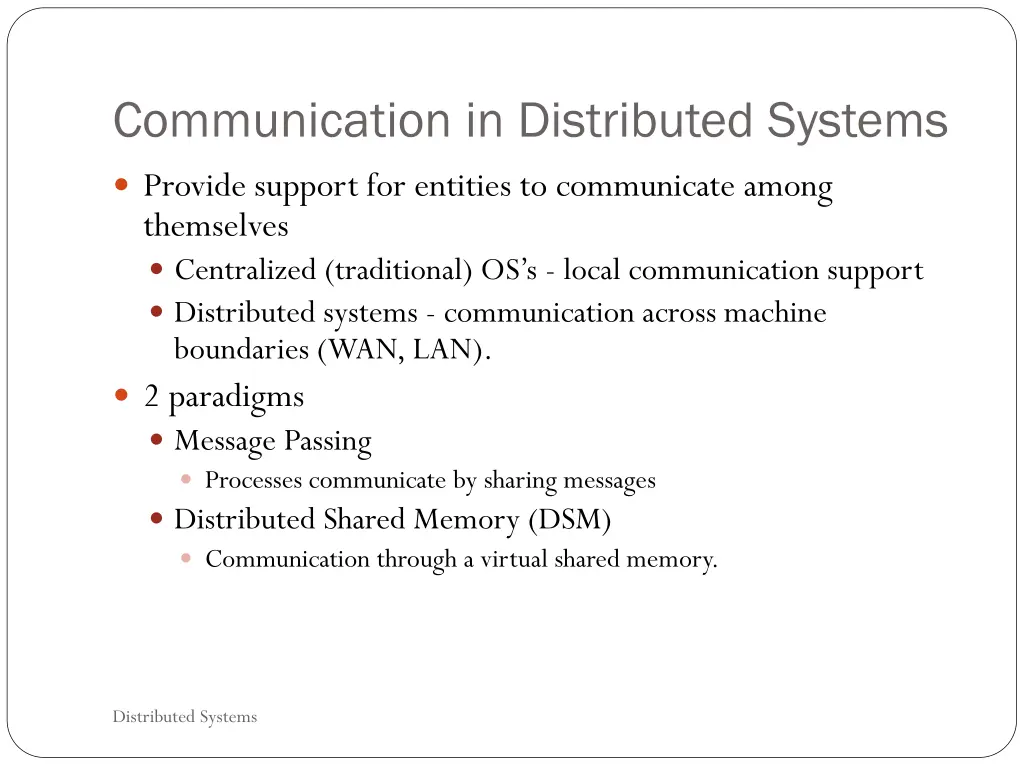 communication in distributed systems