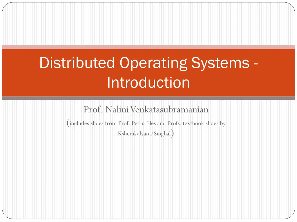 distributed operating systems introduction