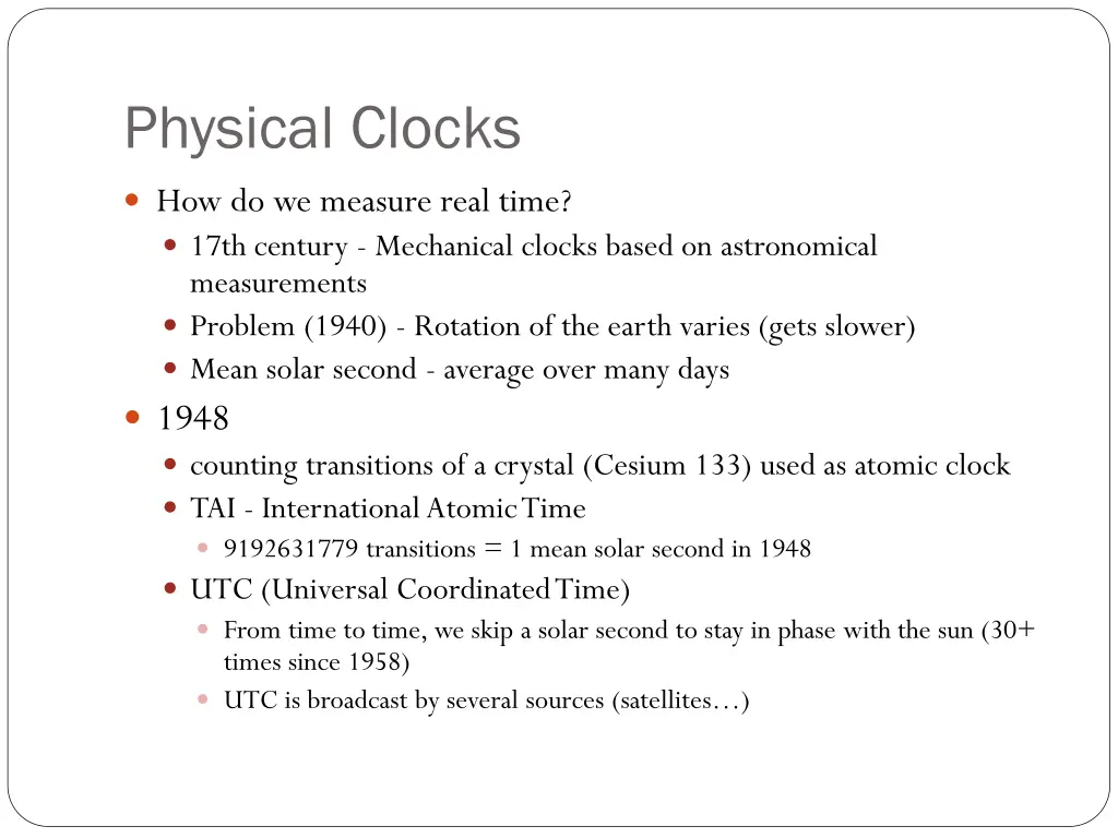 physical clocks