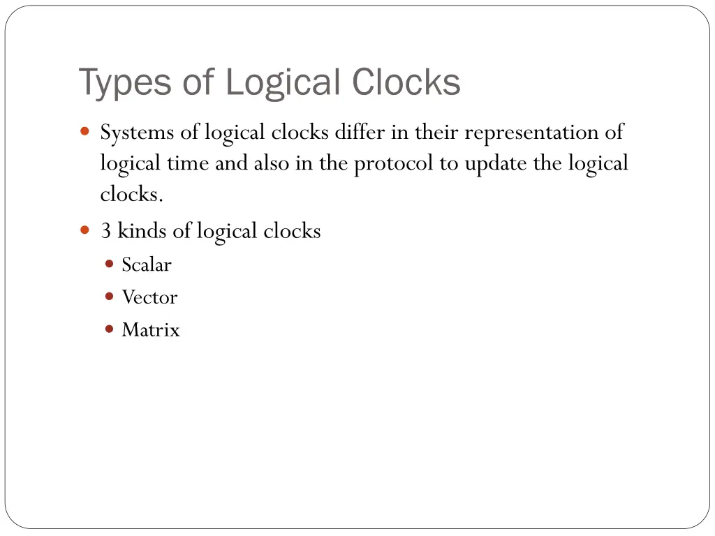 types of logical clocks