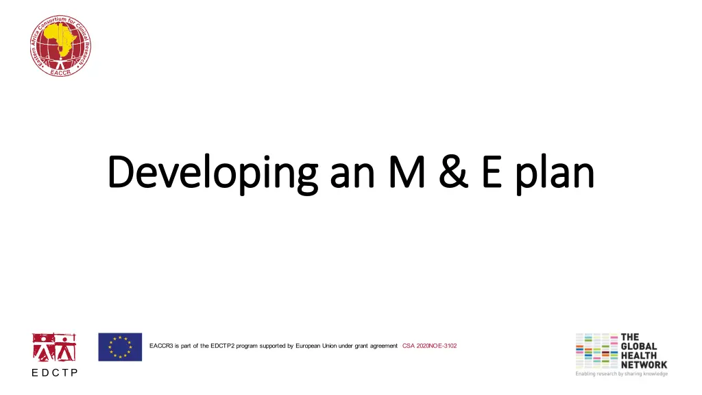 developing an m e plan developing an m e plan