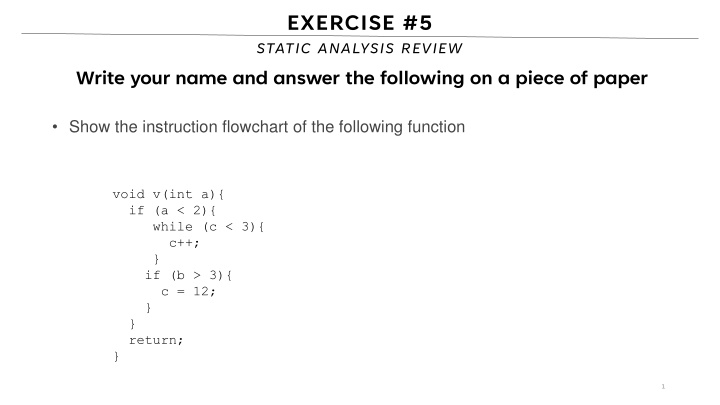 exercise 5 static analysis review
