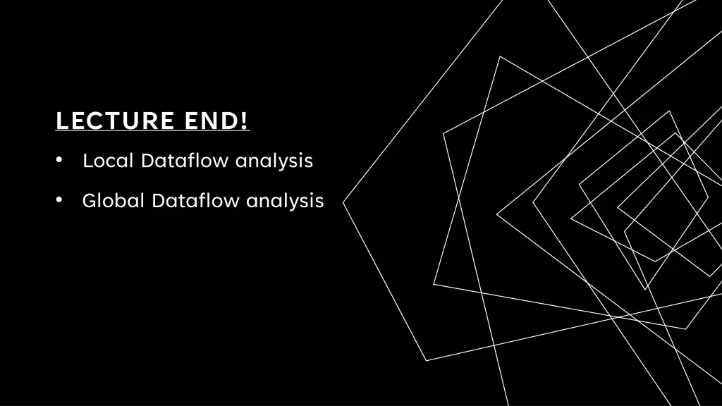 lecture end local dataflow analysis