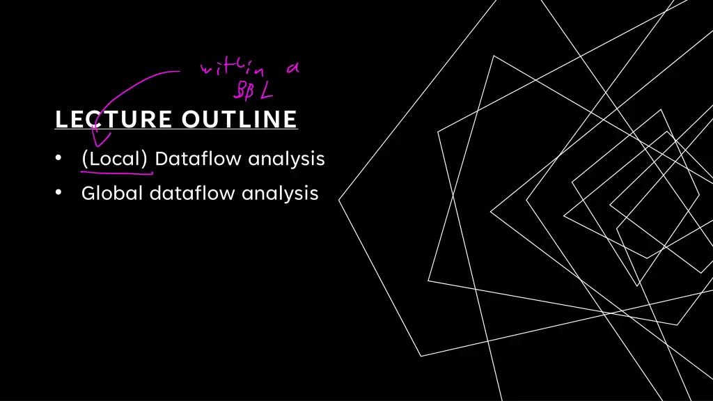 lecture outline local dataflow analysis global