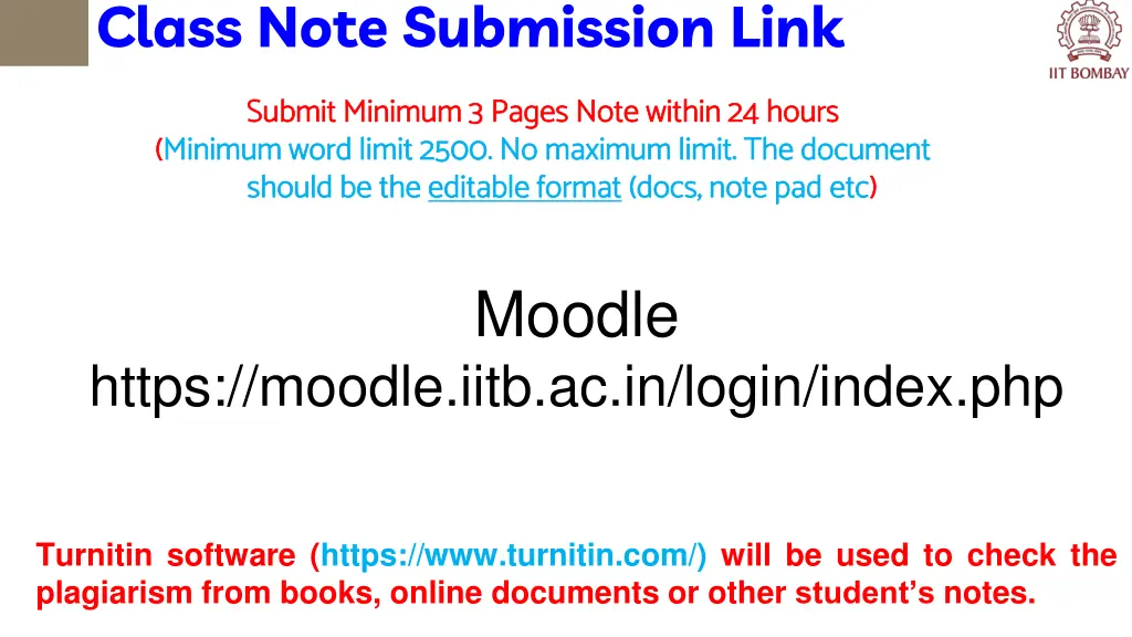 class note submission link
