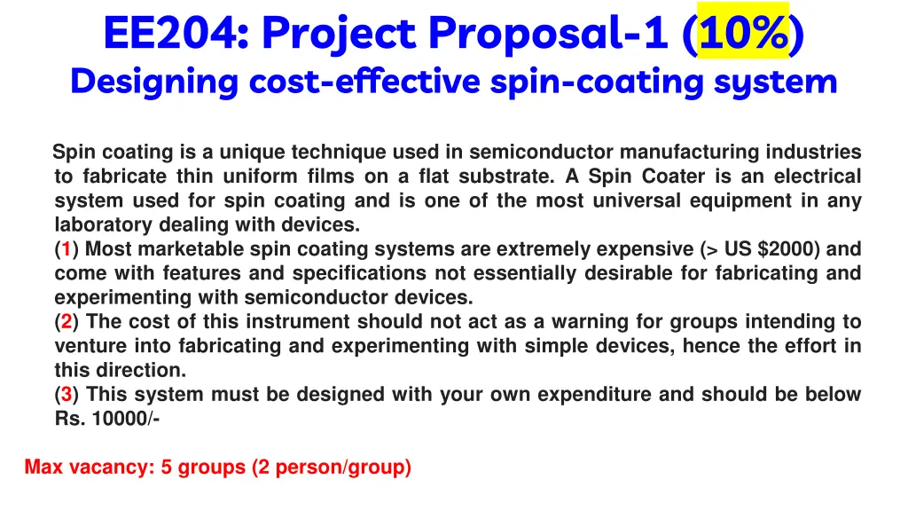 ee204 project proposal 1 10 designing cost