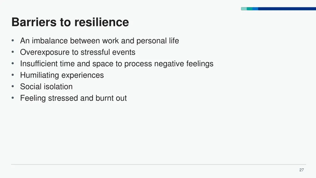 barriers to resilience