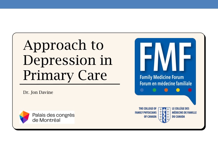 approach to depression in primary care