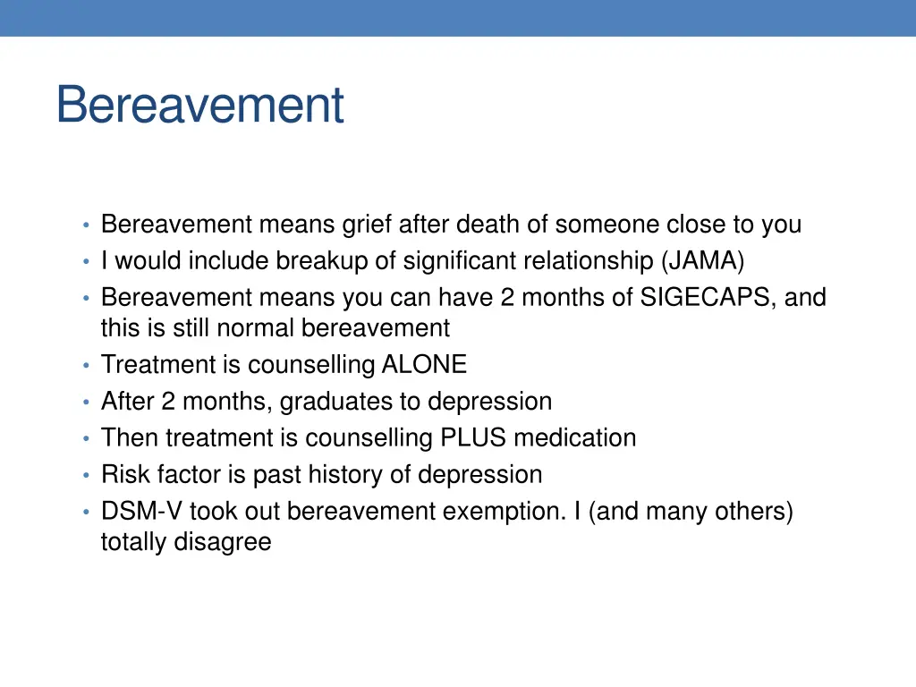 bereavement