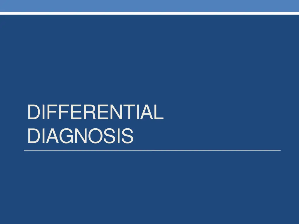 differential diagnosis