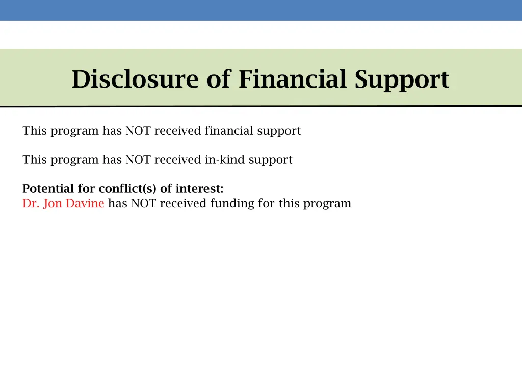 disclosure of financial support