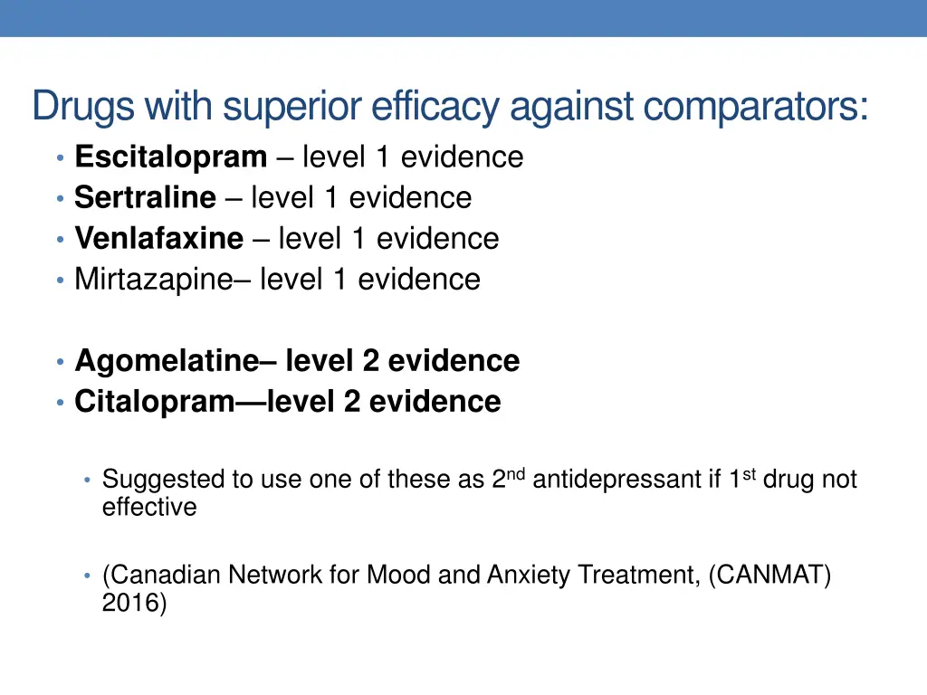 drugs with superior efficacy against comparators