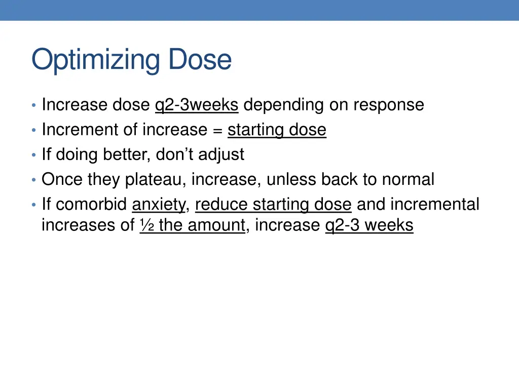 optimizing dose