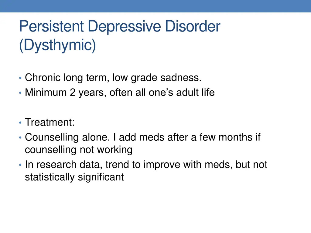 persistent depressive disorder dysthymic