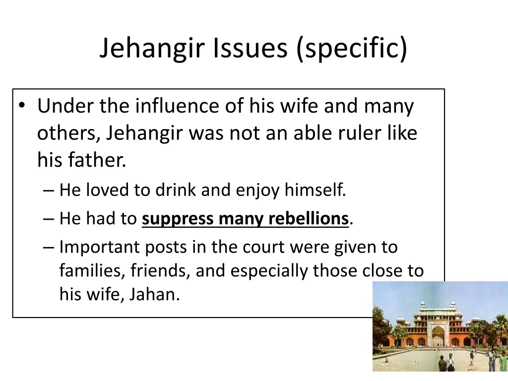 jehangir issues specific