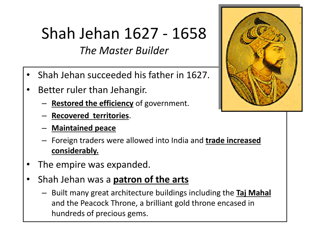 shah jehan 1627 1658 the master builder