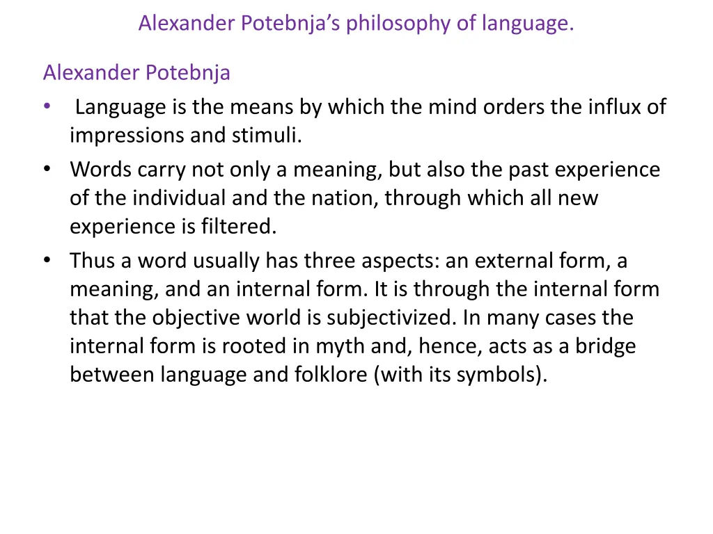 alexander potebnja s philosophy of language 1