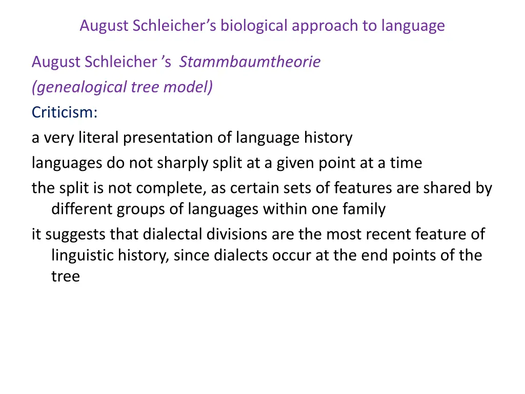 august schleicher s biological approach 1