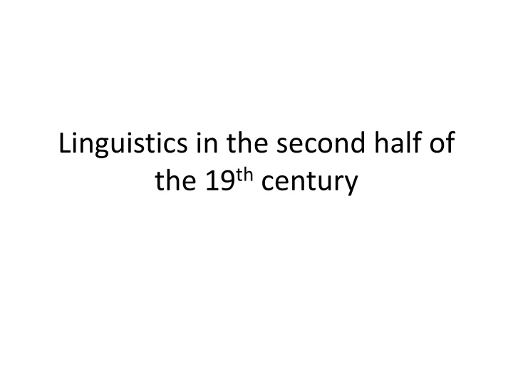 linguistics in the second half