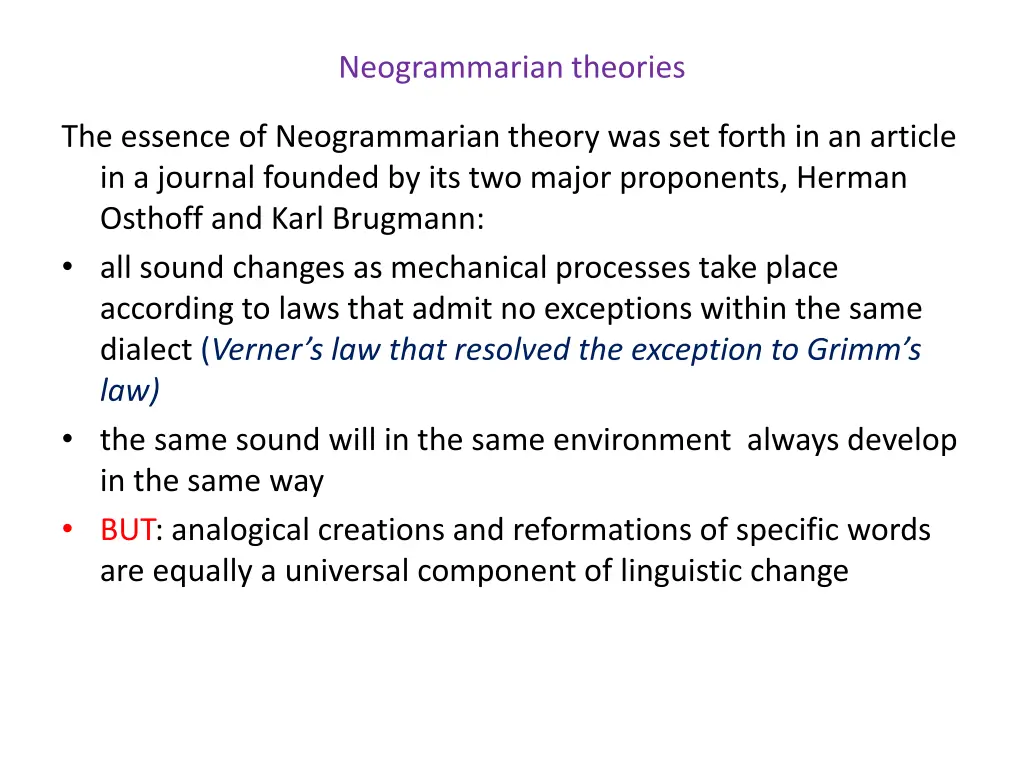 neogrammarian theories 1