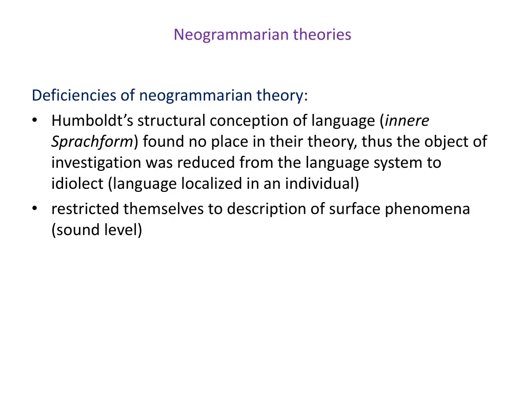 neogrammarian theories 4