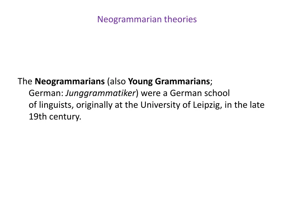 neogrammarian theories