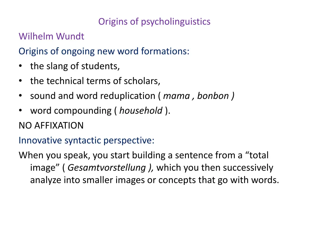 origins of psycholinguistics 7