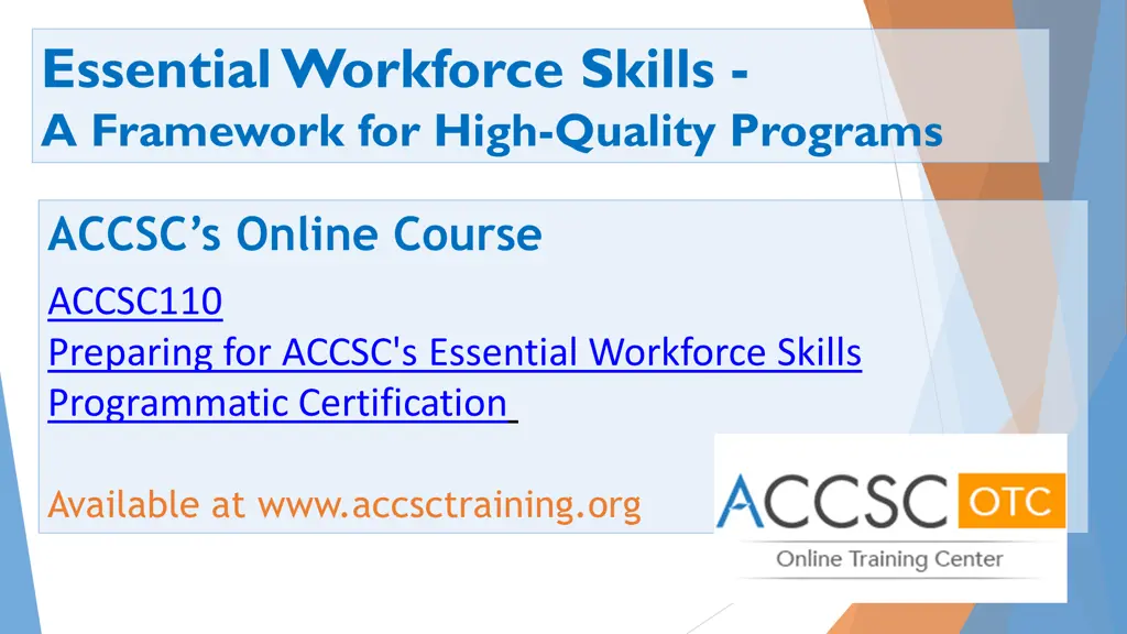 essential workforce skills a new accreditation