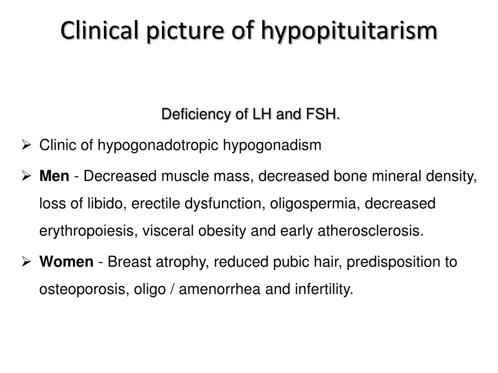 clinical picture of hypopituitarism 1