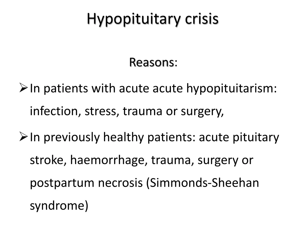 hypopituitary crisis