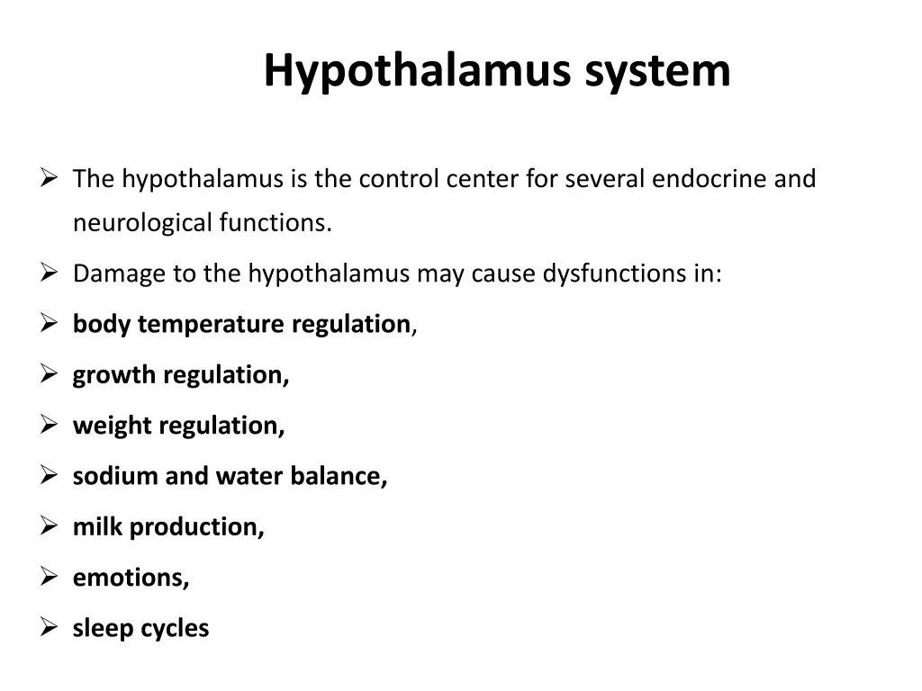 hypothalamus system