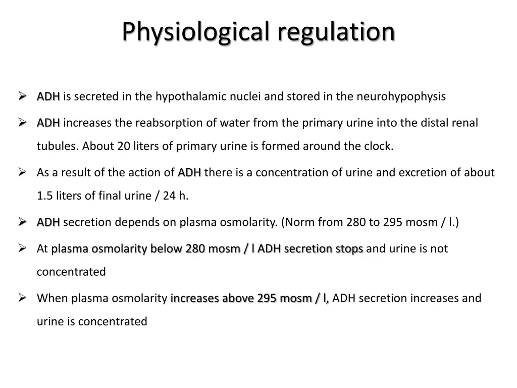 physiological regulation