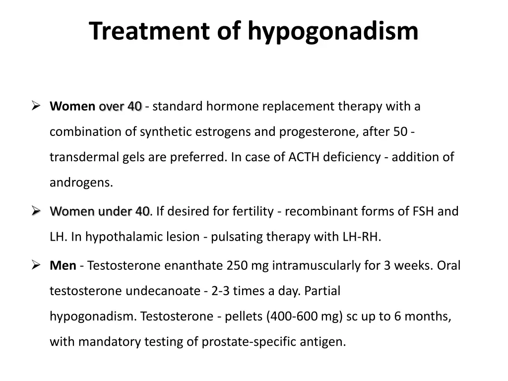 treatment of hypogonadism
