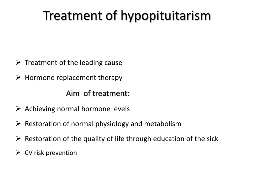 treatment of hypopituitarism