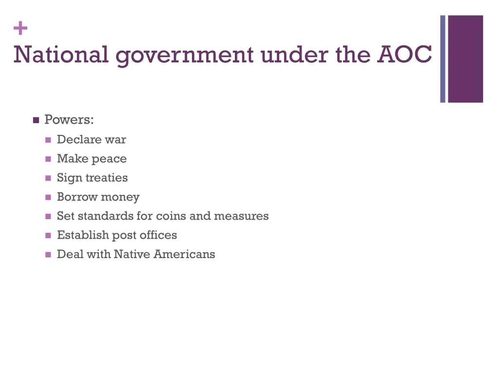 national government under the aoc