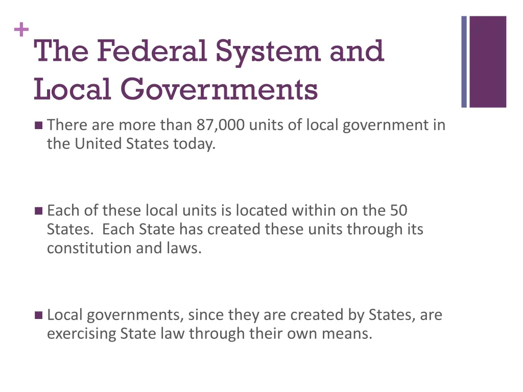 the federal system and local governments