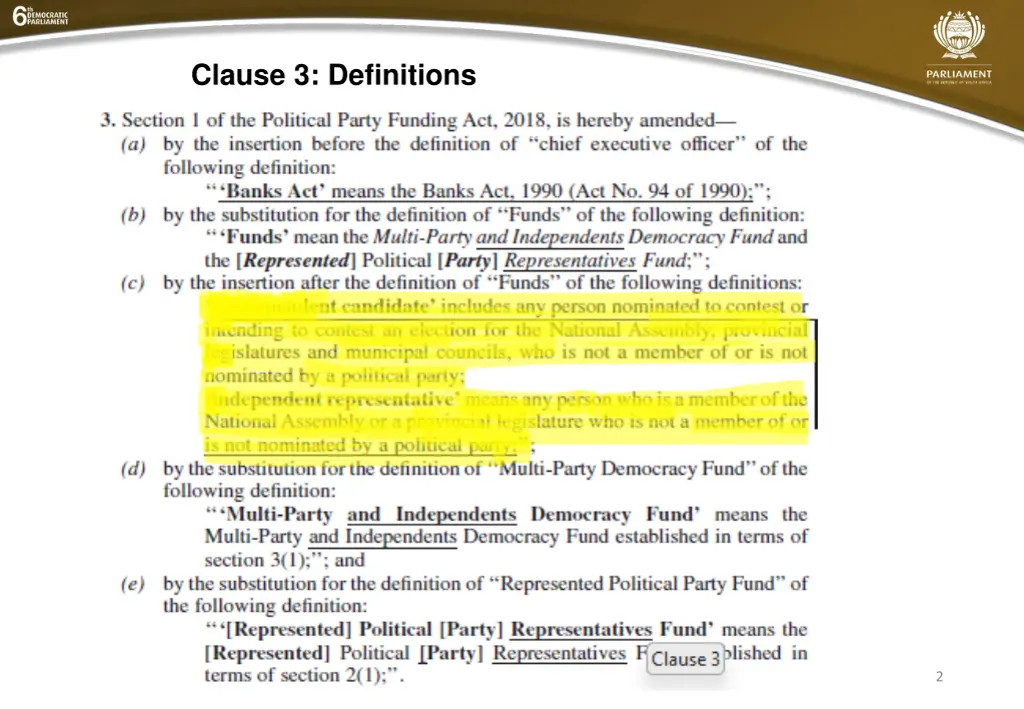 clause 3 definitions