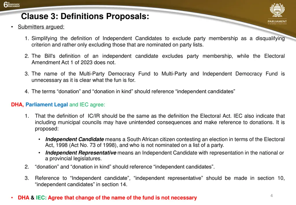 clause 3 definitions proposals submitters argued