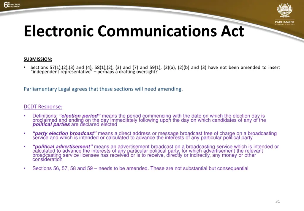 electronic communications act