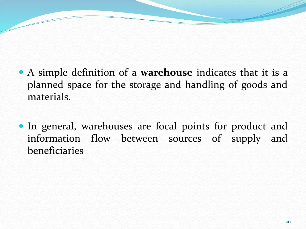 a simple definition of a warehouse indicates that