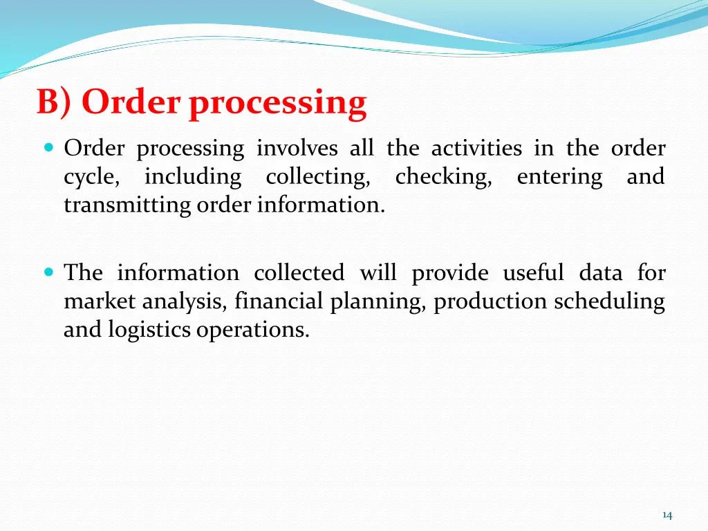 b order processing