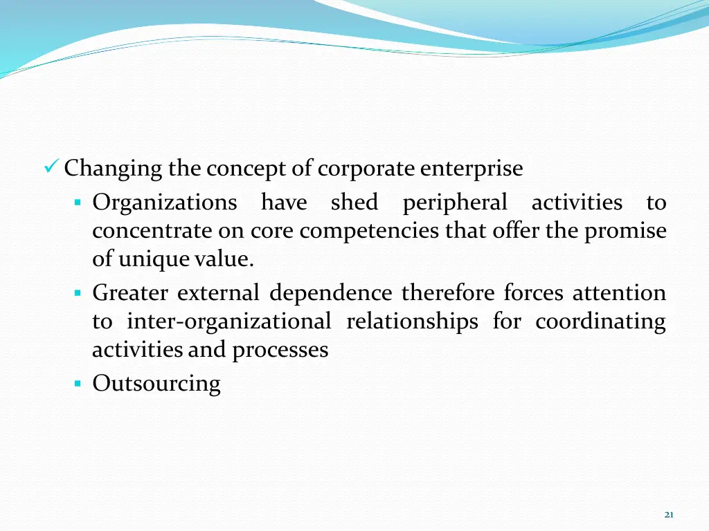 changing the concept of corporate enterprise