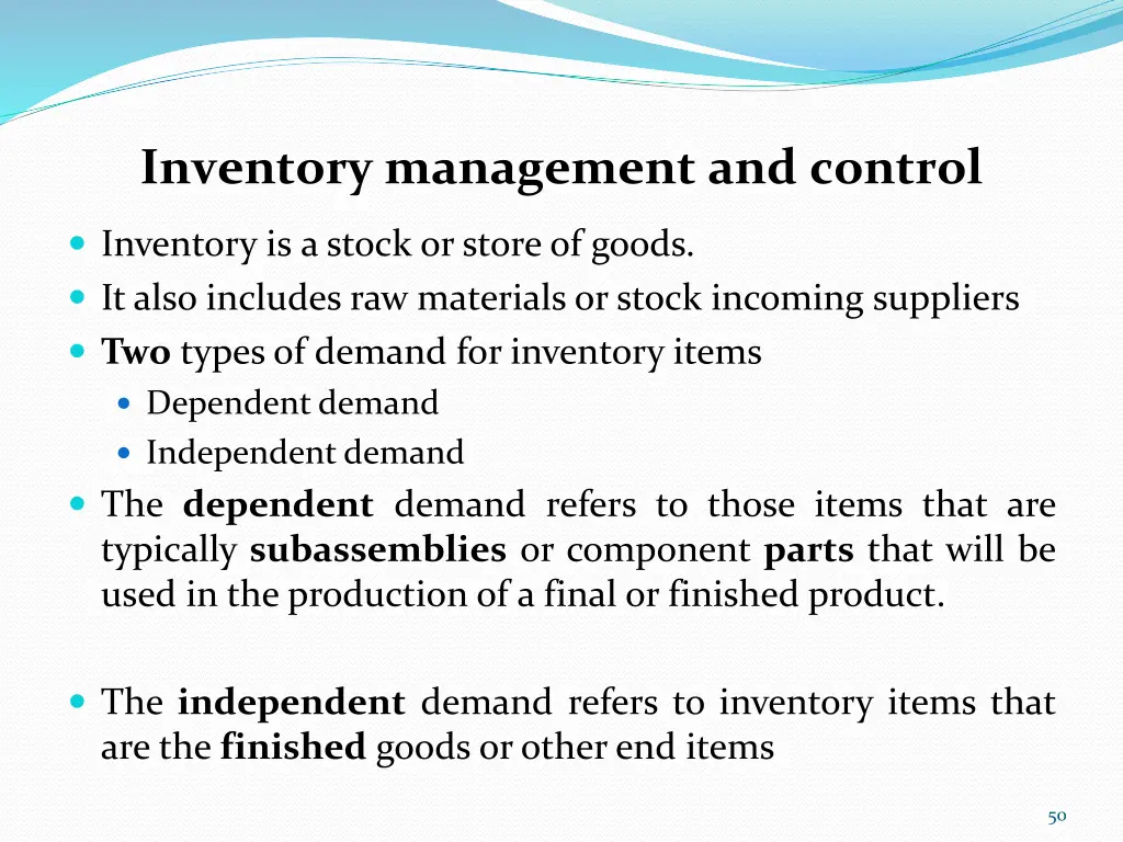 inventory management and control